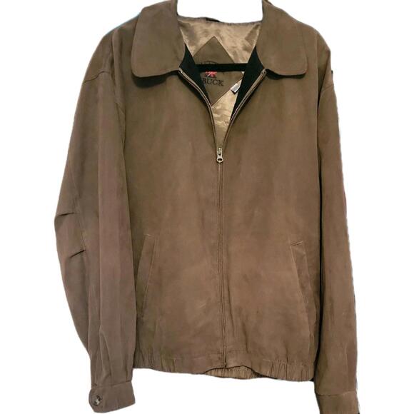 Cutter & Buck Men’s XL Brown Suede Microfiber Bomber Jacket Zip Up Classic - Picture 2 of 5